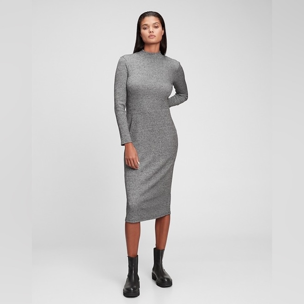 GAP Ribbed Mock Neck Midi dress